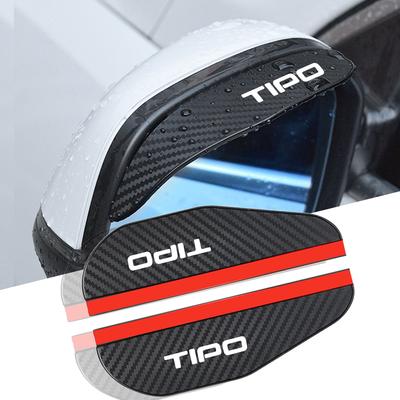 For Fiat Tipo 2pcs Car Rearview Mirror Carbon Fiber Rain Car