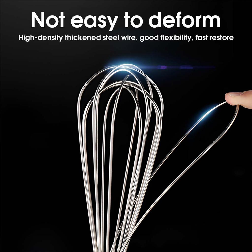 6/8/10Inch Stainless Steel Egg Whisk Manual Egg Beater Mixer For Kitchen Baking Cream Butter Frother Utensil