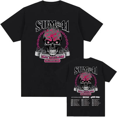 The Setting Sum41 Tişört Pamuk Yaz Yüksek Kalite Erkek Tişört Yuvarlak Yaka Günlük Hip Hop Gotik Tişört Üniseks