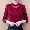 Damen Langarm T-Shirt für Damen im Herbst, Neuer Stil, Innen- und Außen-Mesh-Shirt, Warm bügelbares Oberteil