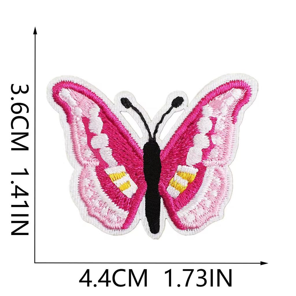 Butterfly World Embroidery Cloth Sticker Colored Flower Butterfly Computer Embroidery Label Clothes Decorative Patch Sticker Blue Butterfly