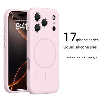 Liquid Silicone Case for IPhone 17, Frosted, Magnetic Charging, Full-coverage, Drop-proof Soft Case for Apple 16