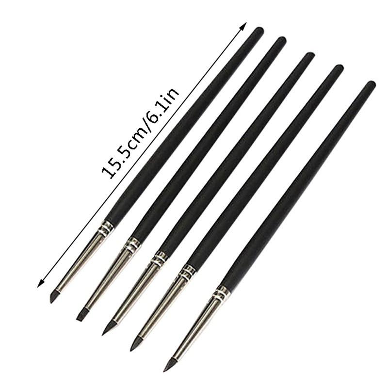 3mm Silicone Brush Pen Icing Cake Decorating Shaping Fondant Polymer Clay Sculpting Modelling Tool Styling 5pcs/set