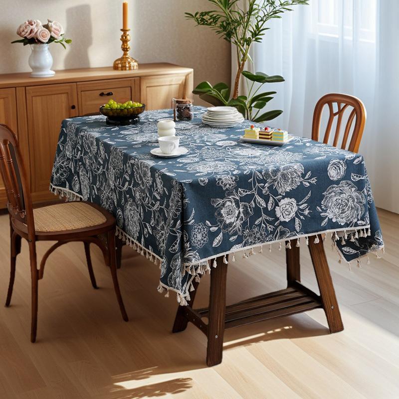 Ölfestes Baumwoll- und Leinentischdecke Nordische Fransen Bedruckte Tischdecke Ins Wind Zuhause Amazon Tischdecke Hochtemperaturbeständigkeit