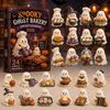 Halloween Advent Calendar Calendar, 24-Day Acrylic Ghost Figure Countdown Set to with Diverse Themes, Cute Desk Decor, Collectible Holiday Gift