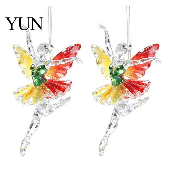 Cute Hanging Accessories 2Pcs Glitter Ballet Girl Keychain, 2D Acrylic Pendant for Bag Backpack, Sparkling Fence Branch Decorations Dancer Car