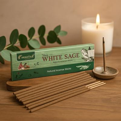 6x White Sage Vedic Incense Sticks, 12 Count