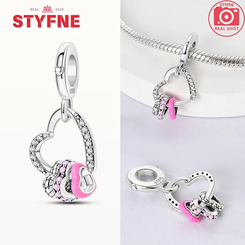 Exquisite Original Couple Love Boy&Girl Dangle Charms Heart Beads Copper Bracelet For Women Diy Jewelry Gift Charms Beads