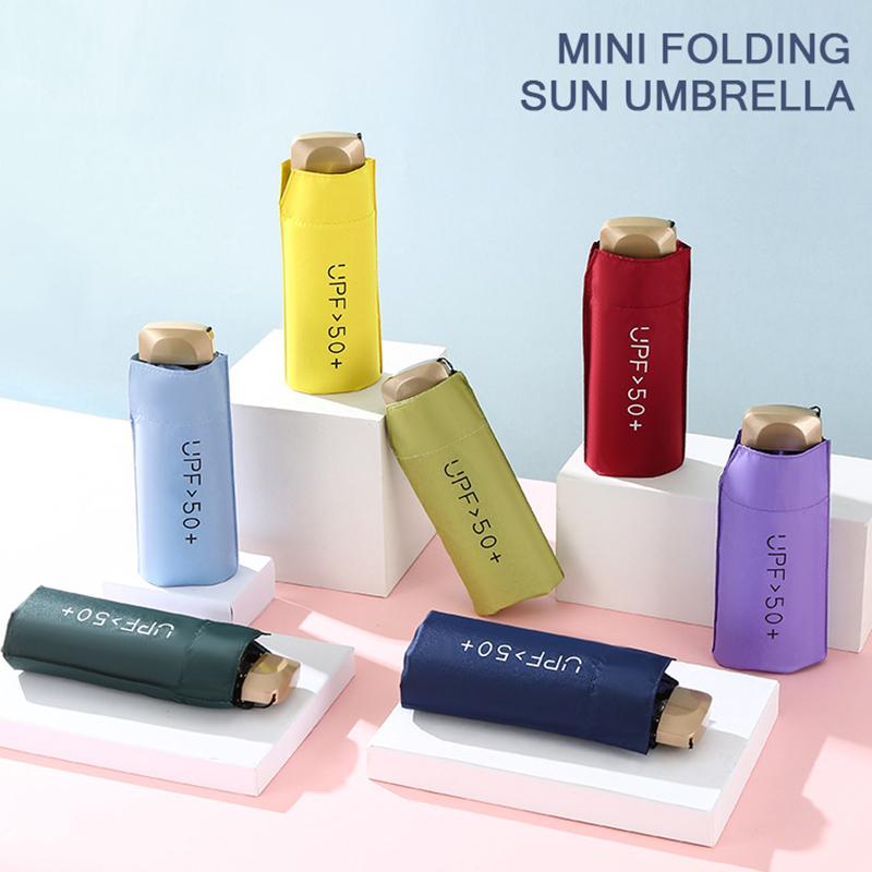 Mini slunečník kapesní deštník vinylový skládací UV ochrana sluneční clona kapesní deštník kapslový deštník
