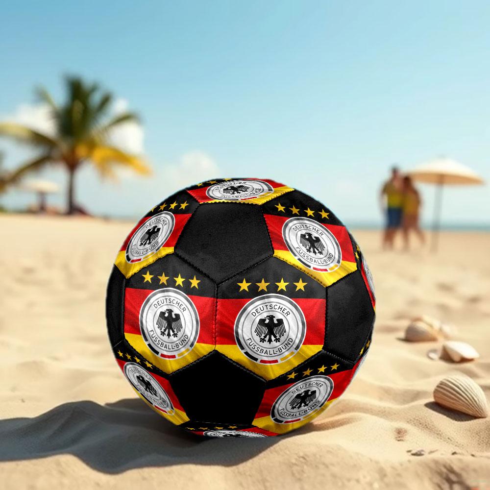 Germany national football logo Size 5 Soccer Ball, Machine-Stitched PVC, Durable & High Bounce, All Ages Fit, fan merchandise, matches & outdoor use.