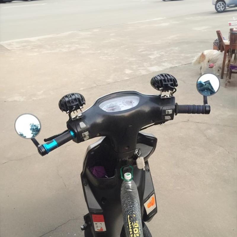 22mm Motorcycle Bar End Rearview Mirror with Complete Install Hardware Fit 17-19mm Handlebar Bore for DIY Modification