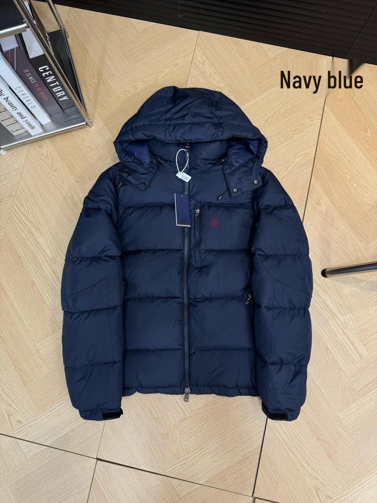 Klasická Unisex péřová bunda Polo s výšivkou a odnímatelnou kapucí