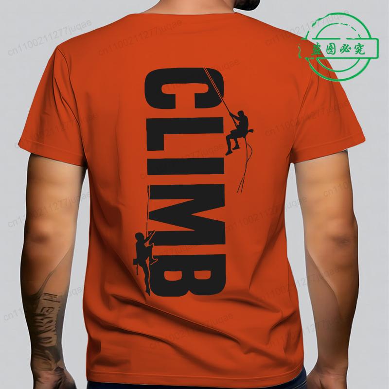 New Fashion Mens Summer TShirts Mens Climb Rock Climbing Bouldering Vintage Vertical Climber T Shirt Rock Climbing Tee Tops