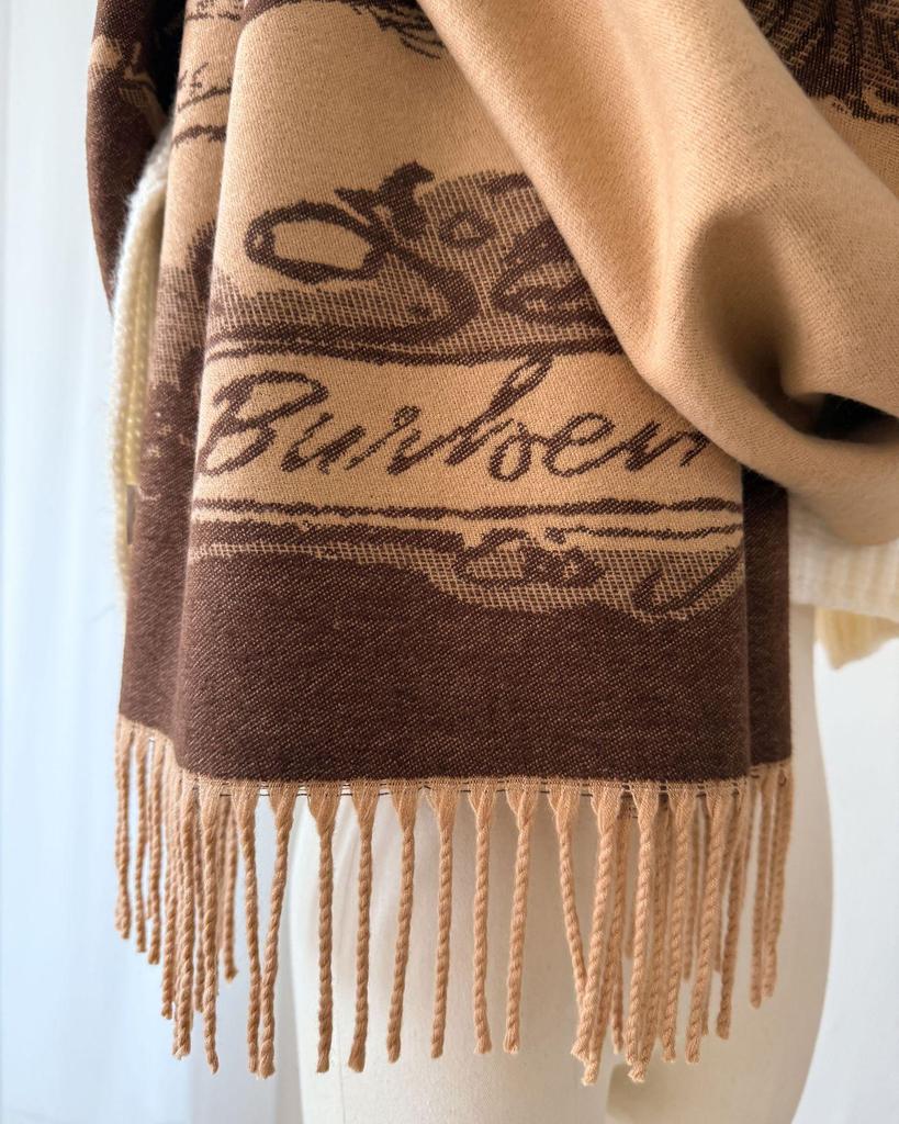 Luxury Autumn-Winter Core-Spun Yarn Scarf: Letter Style Imitation Cashmere Tassel Shawl for Warmth