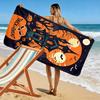 Haunted House and Pumpkins Halloween Design Beach towel quick-drying for travel outdoor sports jogging beach and swimming