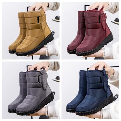 New Warm Women's Snow Boots with Velcro Fastening, Waterproof, European Size 44, Women's Boots, Casual Women's Shoes