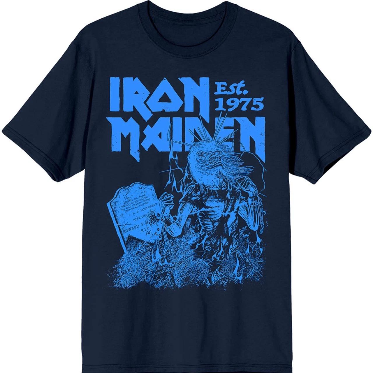 

Iron Maiden Est. 1975 Live After Death Blue Stamp Black T shirt - NEW L