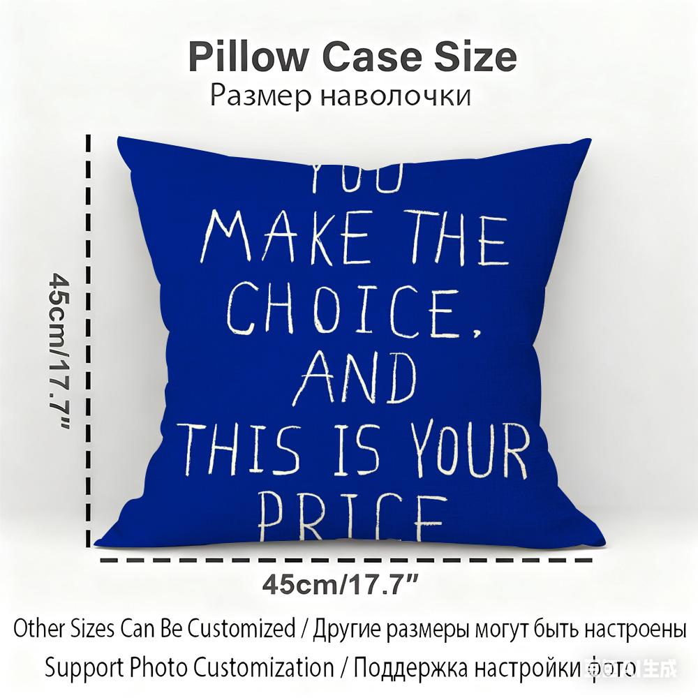 Classic lines Cushion Cover Household Decoration Linen Sofa Cushion Cover: Skin-Friendly & Breathable with Invisible Zipper