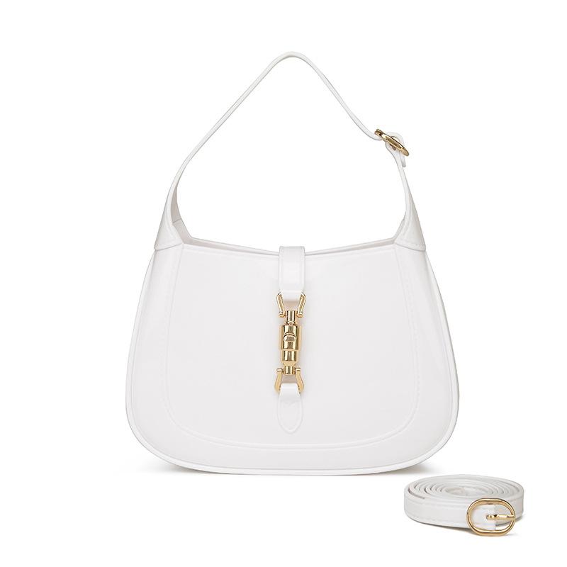 Women Shoulder Bags New Fashion Solid Color New Moon Package PVC Jelly Bags Leisure Handheld Bags Small Square Bag Crossbody Bag