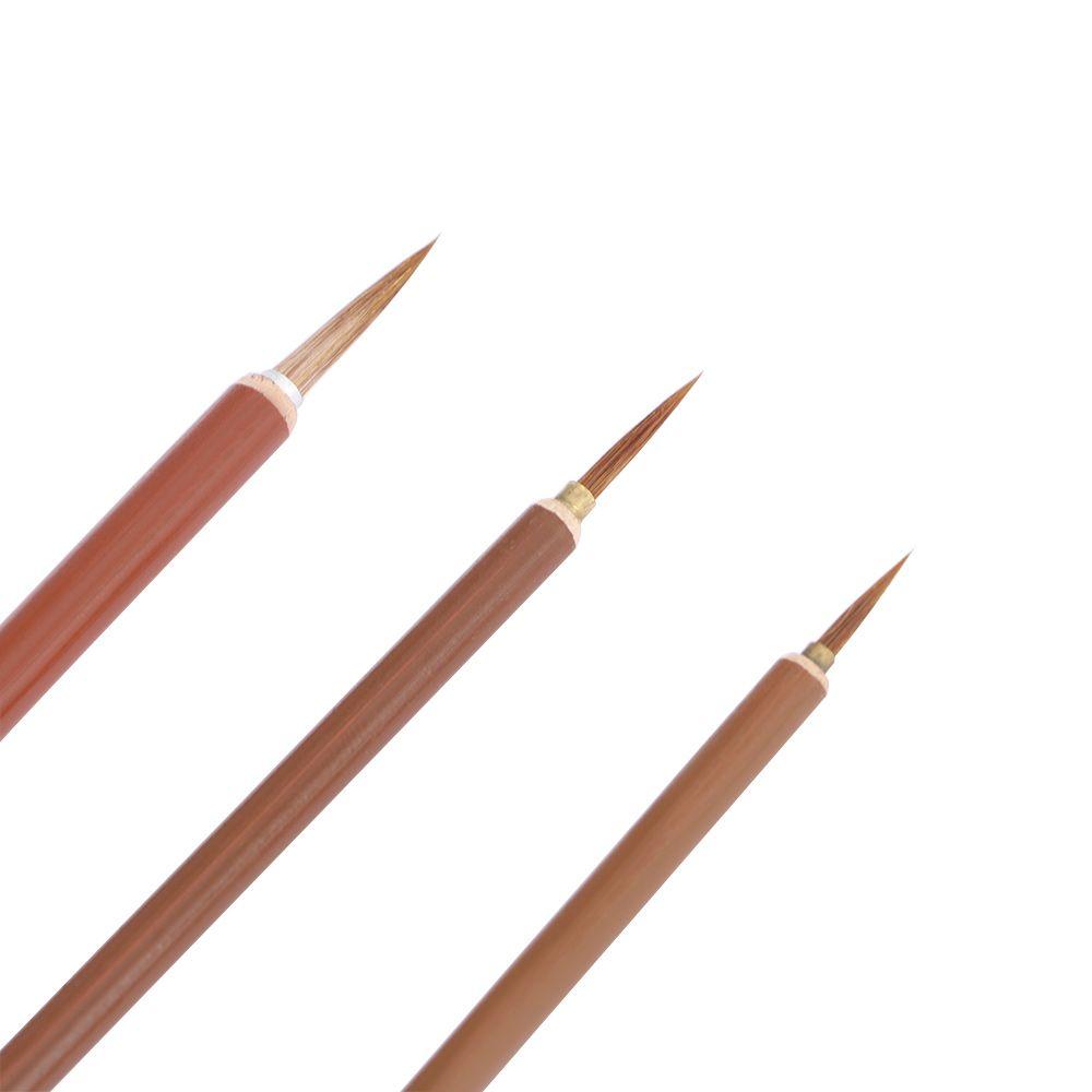 3pcs Chinese Calligraphy Painting Paint Brush Hook Line Pen Art Stationary Drawing Supplies