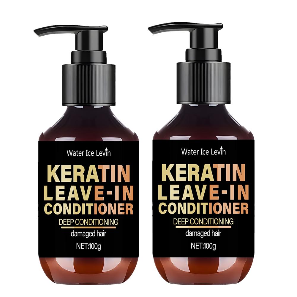 Keratin Leave-In Conditioner with Biotin & Collagen - Repairs Damaged Hair for Deep Moisture, Softness & Shine, Hair Treatment Less