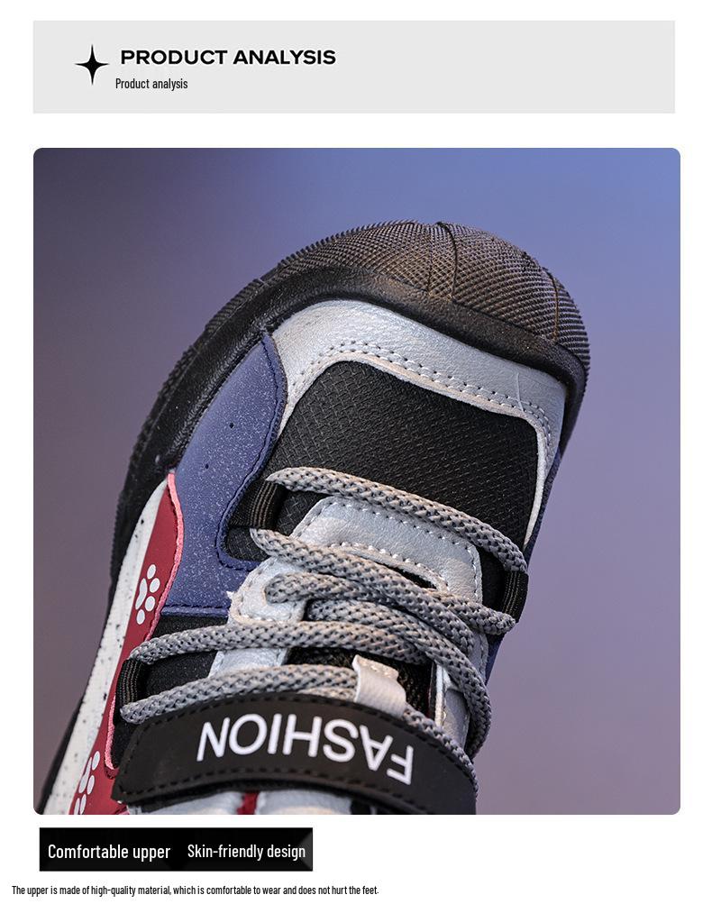 Winter Cotton Sports Shoes for Kids - Girls' and Boys' Versatile Velvet-Lined Running Shoes