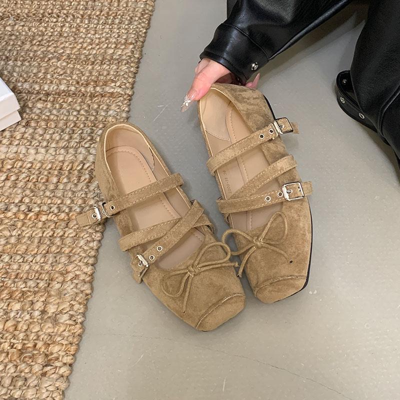 Fashion Fashion Buckle Strap Ladies Mary Janes Flats Shoes Butterfly-Knot Footwear Soft Female Shallow Women Flats With Shoes