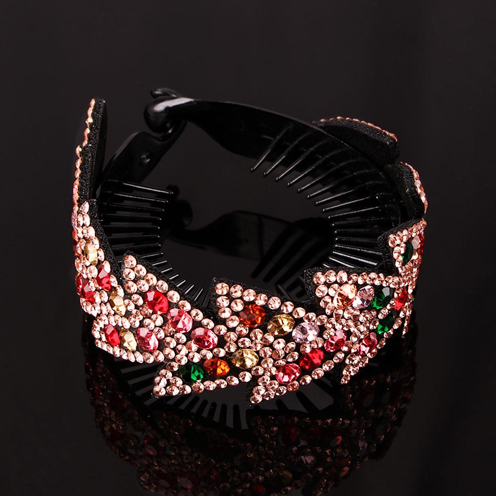 Rhinestone Women Hair Accessories Floral Leaves Hair Claw Bird Nest Twist Clip Bun Maker Headwear