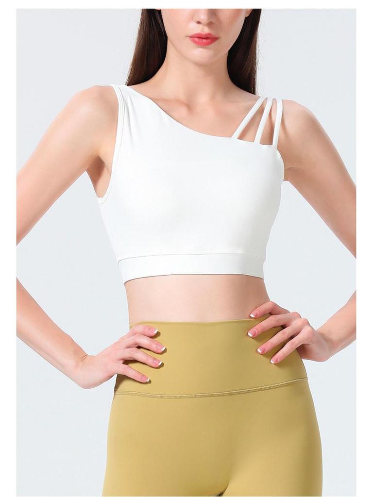 Women's Fixed Cup Straps Yoga Camisole - Padded Sports Top for Outdoor Pilates and Fitness