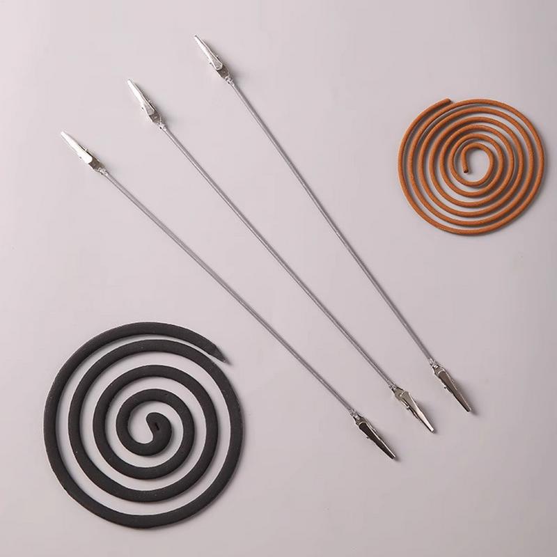 Incense Coil Clip Holder with 2 Heads Alligator Clamp 360 Degree Rotation Wire Support for Living Room Bedroom
