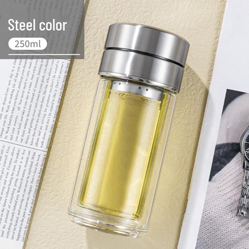 Xihe 250ml Double Wall Glass Tea Cup with Infuser