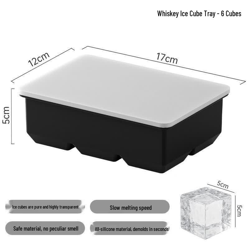Food Grade Silicone Large Square Ice Cube Tray with Storage Box