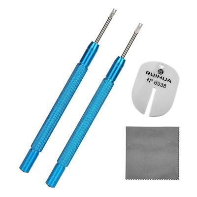 TICFROG Hand Verwijderingsgereedschap, Horlogereparatie Accessoire met Gekartelde Handgreep, Draagbare Wijzerplaattrekker voor Horlogemakers, Inclusief Schoonmaakdoekje (Rood, Blauw,