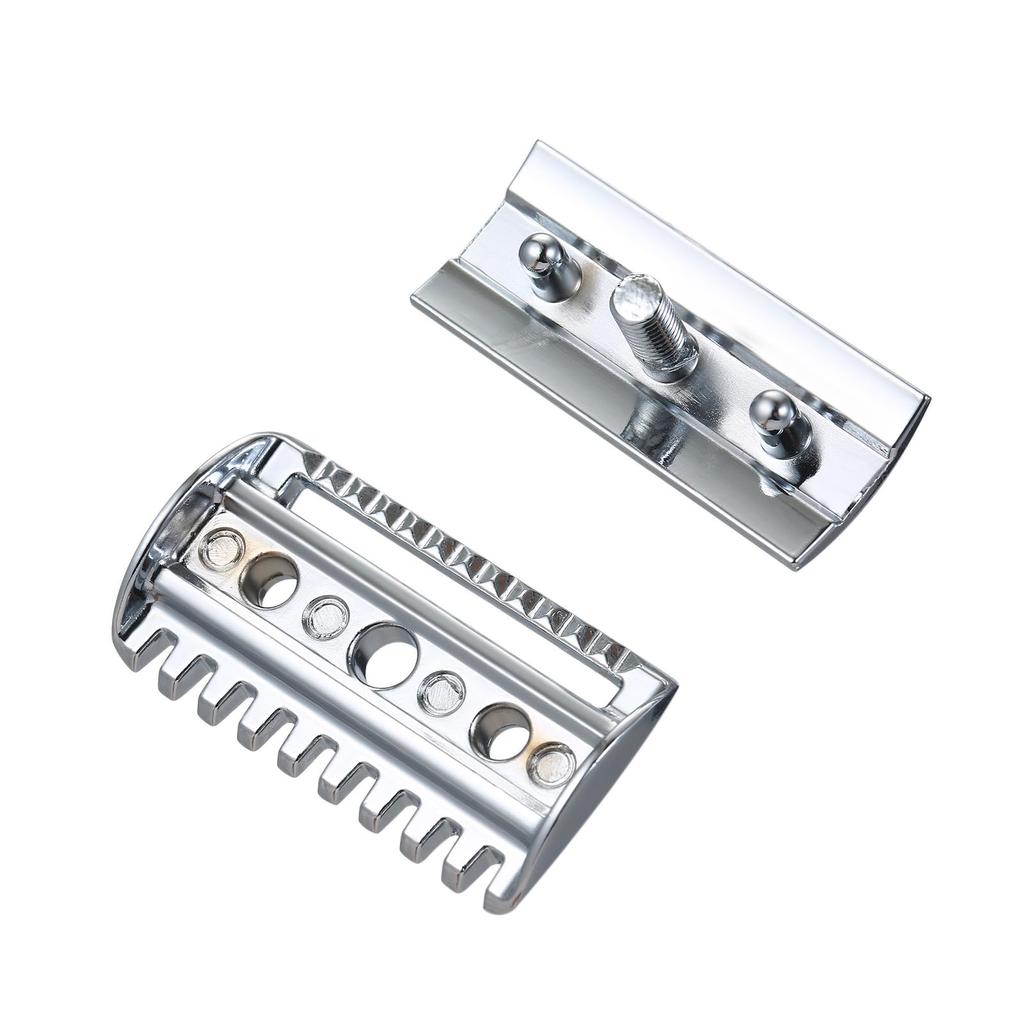 1PC Traditional Replacement Safety Razor Head Chrome Scalloped Bar Double Edge Safety Razor Head Shaving Open Comb Head