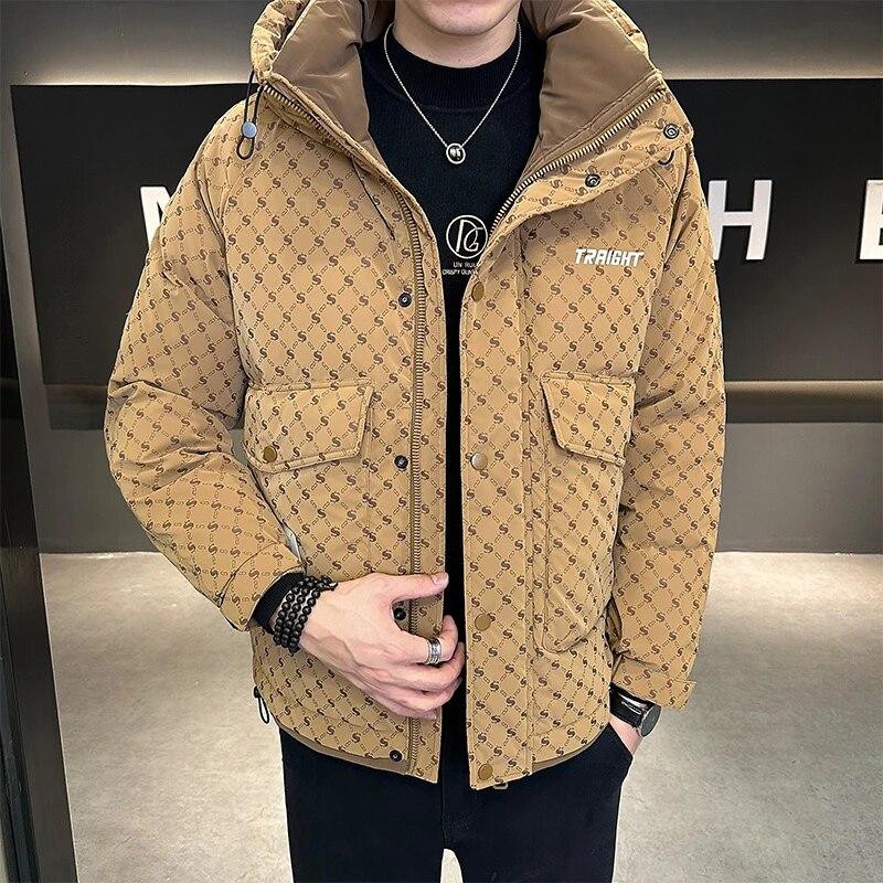 Winter Herren Bomb Jacke Mantel Herren Jacke Outdoor Herren Casual Kapuze Winddicht 90 Weiße Entendaunen Parka Mantel Herren