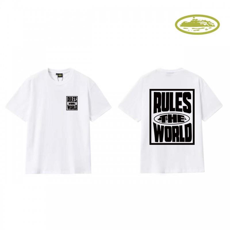 CORT Alcatraz Basic Short Sleeve T-Shirt Phantom Letter Print Couple Streetwear Teens