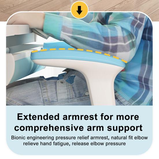 Upgraded Children Desk Chair with 360 Degree Wheels Height Depth Adjustable Kids Computer Chair Cute Children Study Chair (Blue, Pink)