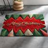 Christmas Tree Print Area Rug, 2026 Holiday Decor Mat with Merry Christmas Design for Xmas Home Gift