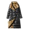 Double Sided Long Down Jacket Spring Autumn Turtleneck White Duck Down Warm Parkas Black Gold  Gray Light Blue Green White S-5XL