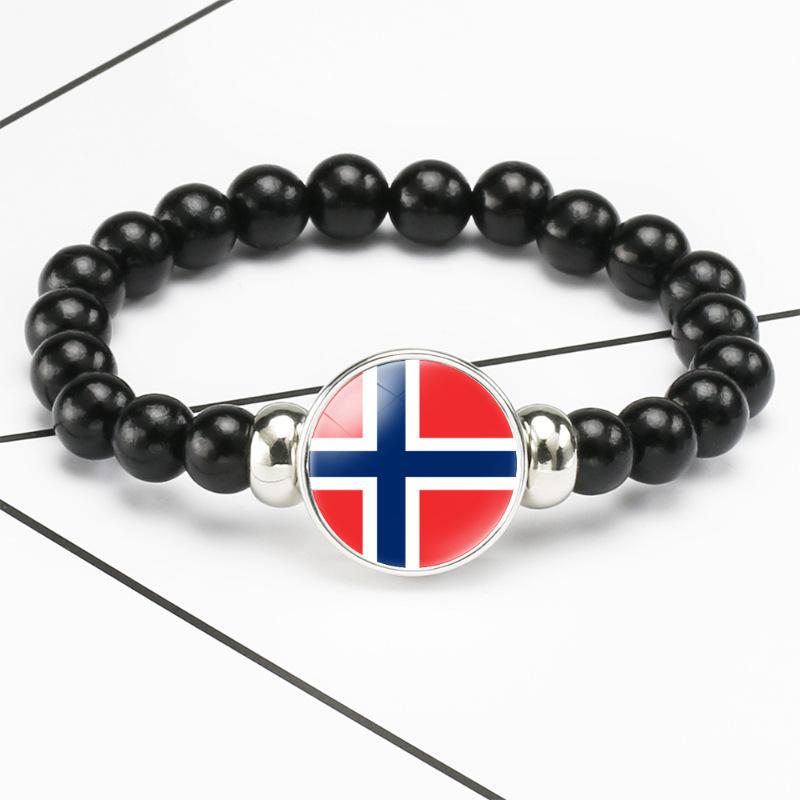 287 Länder Nationalflagge Druckknopf Elastisches Band Perlen Länderflagge Unabhängigkeitstag Perlen Schmuck Perlenarmband