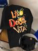 La Dolce Vita Zitrone Kunstdruck Auf Premium Weichem Baumwolle Unisex T-Shirt Perfekt Für Sommer Lässigen Urlaubsstil