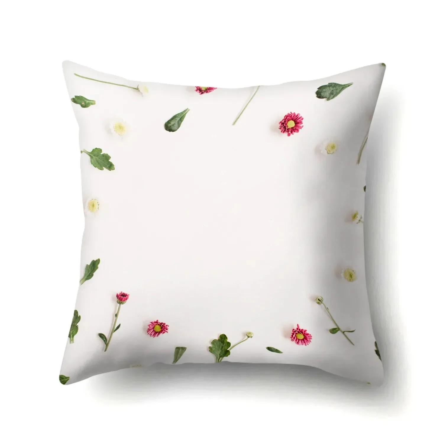 

Простой стиль цветочный принт наволочка домашнее украшение гостиная диван наволочка офисное кресло спальня комната украшение 66x66cm