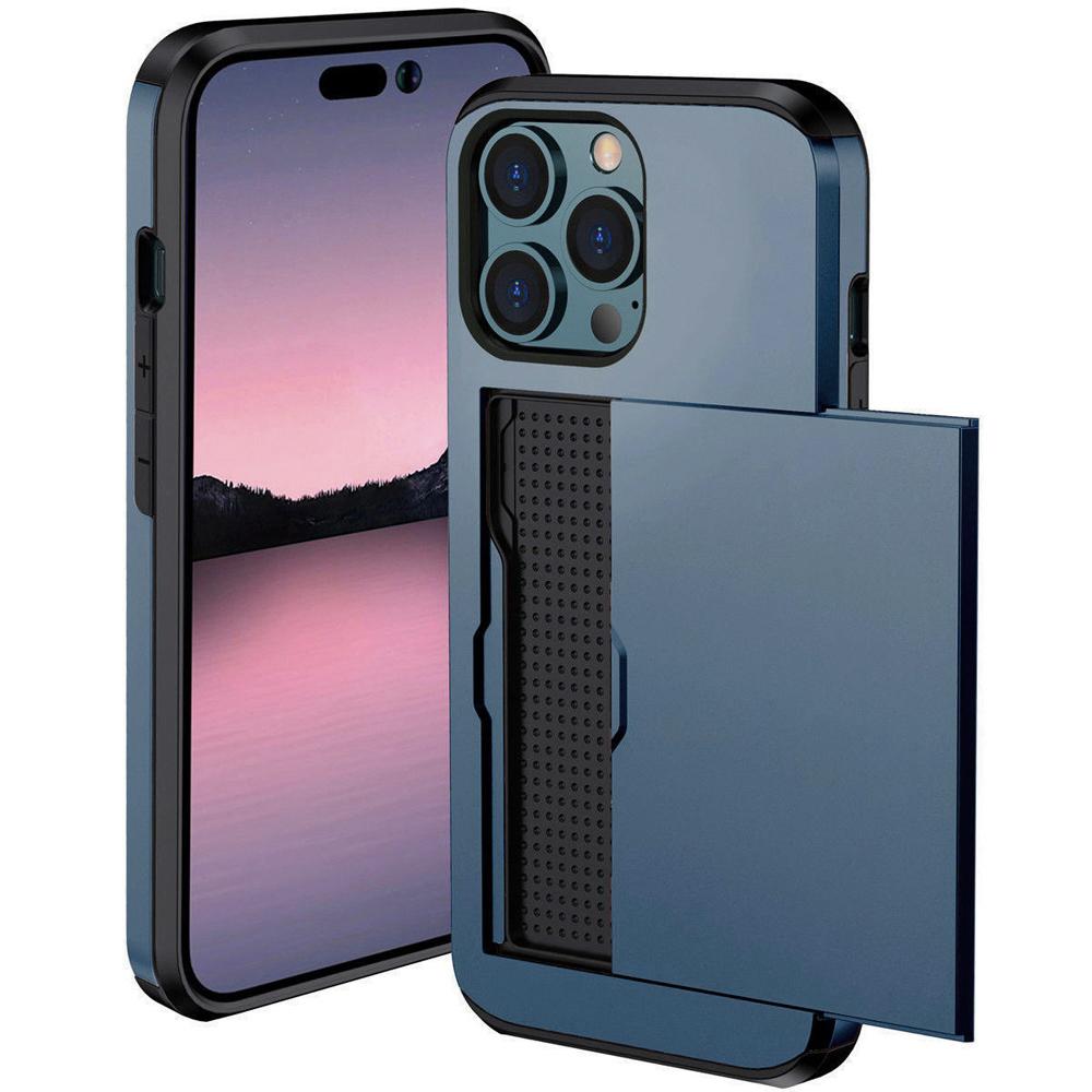 Shockproof Heavy Hard Case with Card Slot for IPhone 16 Pro Max 15 Pro Max 14 Pro Max