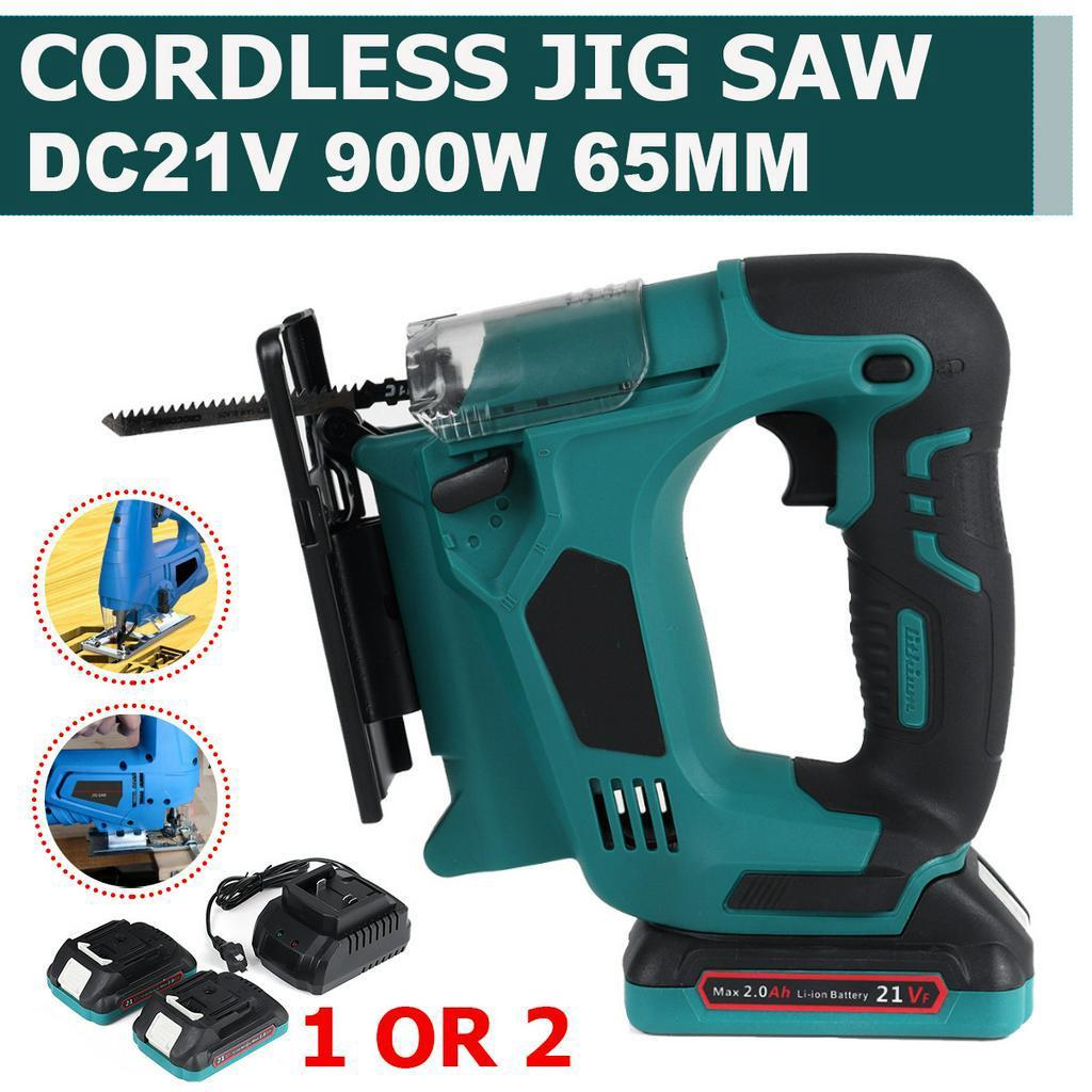 900W 21VF Cordless Jig Saw Electric Jigsaw Metal Blade with Batteries Metal Woodworking Portable Power Tool 4 Adjustable Angles