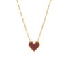 French Vintage Red Heart Pendant Necklace Adjustable Chain Women Electroplated Jewelry Light Luxury Gift