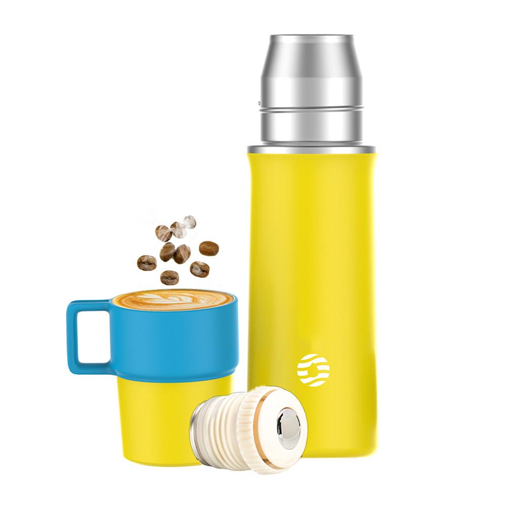 600ml Vacuum Insulation Travel Cup Stainless Steel Double Layer Thermos Handle Cup Lid Vacuum Flask