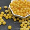 Amber Jade Chicken Fat Yellow Crystal Round Beads for DIY Jewelry Making - Multi-Treasure Accessories