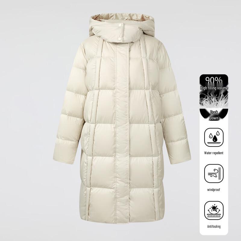 

FivePlus Women s Winter 90% Duck Down Hooded Long Jacket S