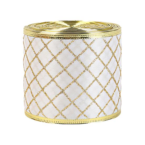 Transluzentes Polyesterband für Schleifen 2,5" x 2,2 Yards Gold Durchsichtig Weihnachtsbaumdekoration und Geschenkverpackung Verpackung, Netzstoff DIY Bastelarbeiten Floral