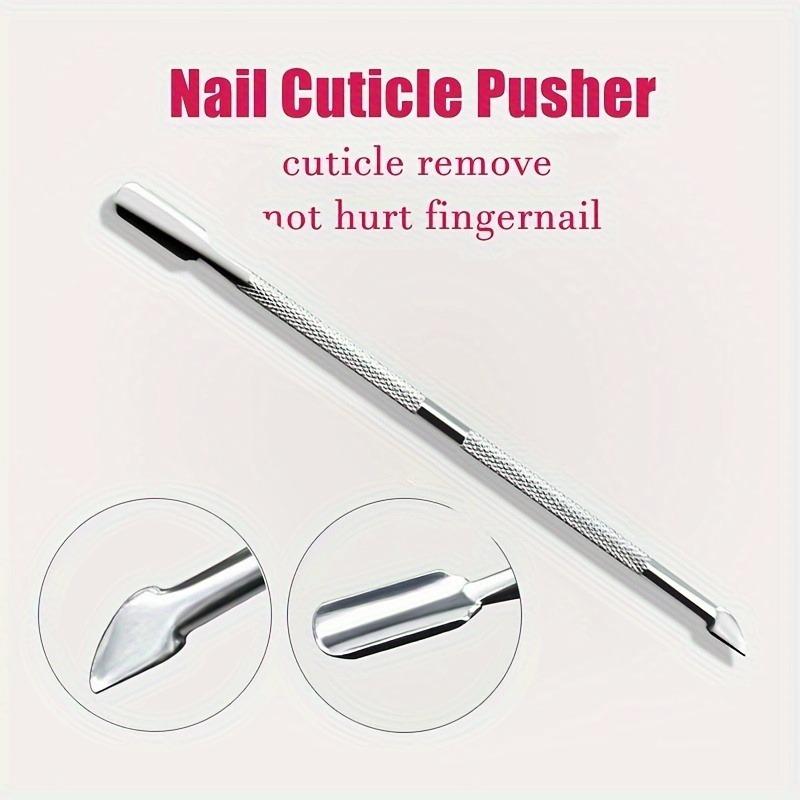Ergonomic Stainless Steel Cuticle Pusher - Professional Manicure Tool for Easy Cuticle Removal - Durable Nail Art Essential for